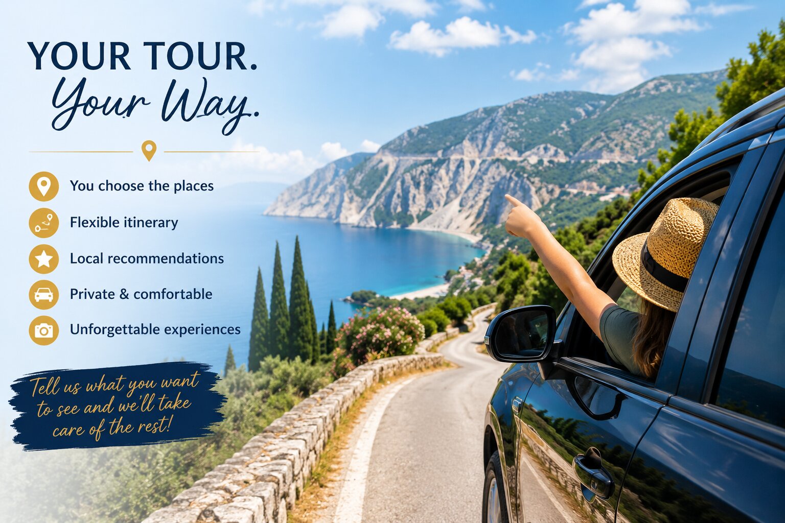 Kefalonia Custom Private Tour – You Choose the Route